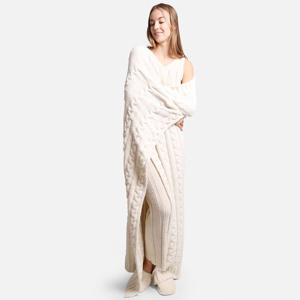 Fashion City - Wholesale Throw Blanket - Braided Cable Knit Luxury Soft Throw Blanket7