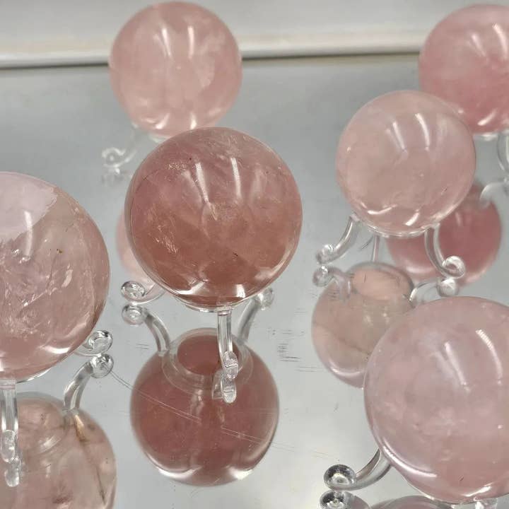 Distinction Crystals – wholesale Spiritual stone/crystal – Rose Quartz Crystal Sphere 150-250g3