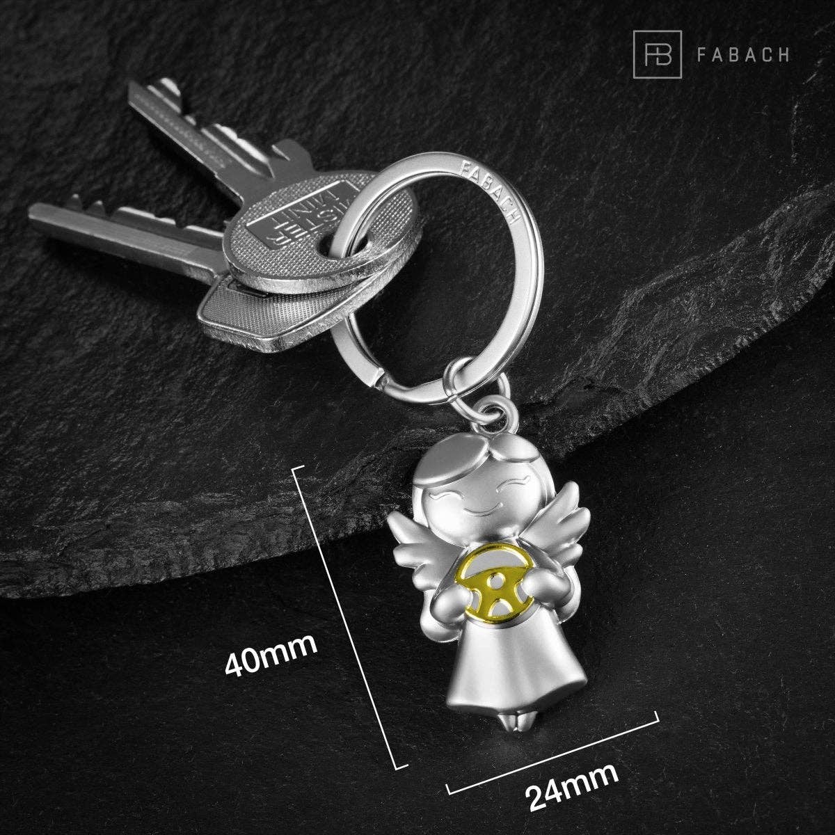 FABACH – Die Schlüsselanhänger-Schmiede – Großhandel Schlüsselanhänger – Unisex – "Star" Schutzengel Schlüsselanhänger - Glücksengel mit Lenkrad - Engel Glücksbringer8