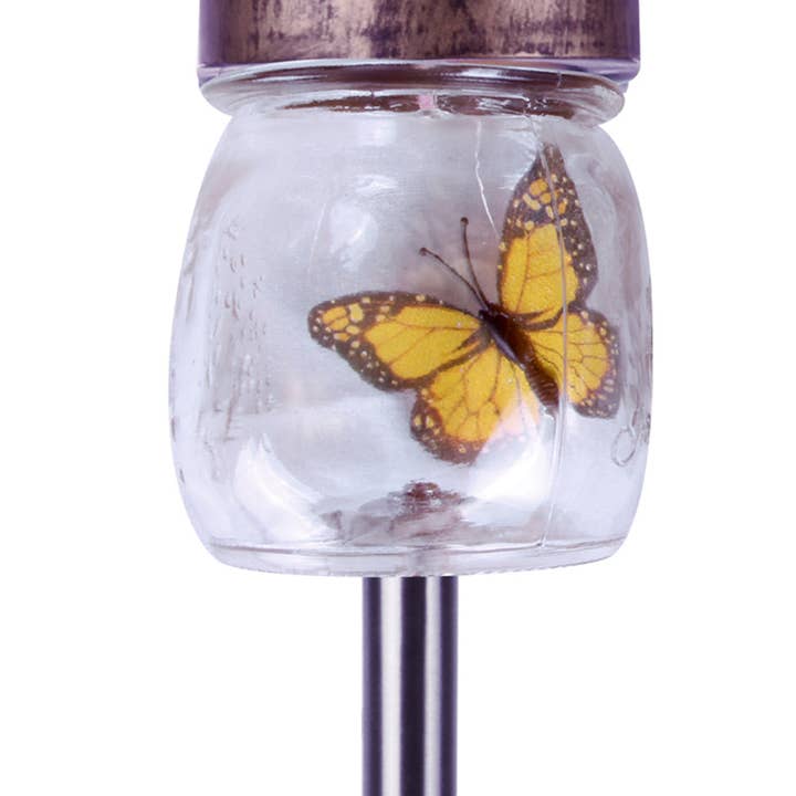 Forever Gifts Inc. - Wholesale Outdoor/Lawn Light - Butterfly Jar Solar Pathway Lights, Set of 35