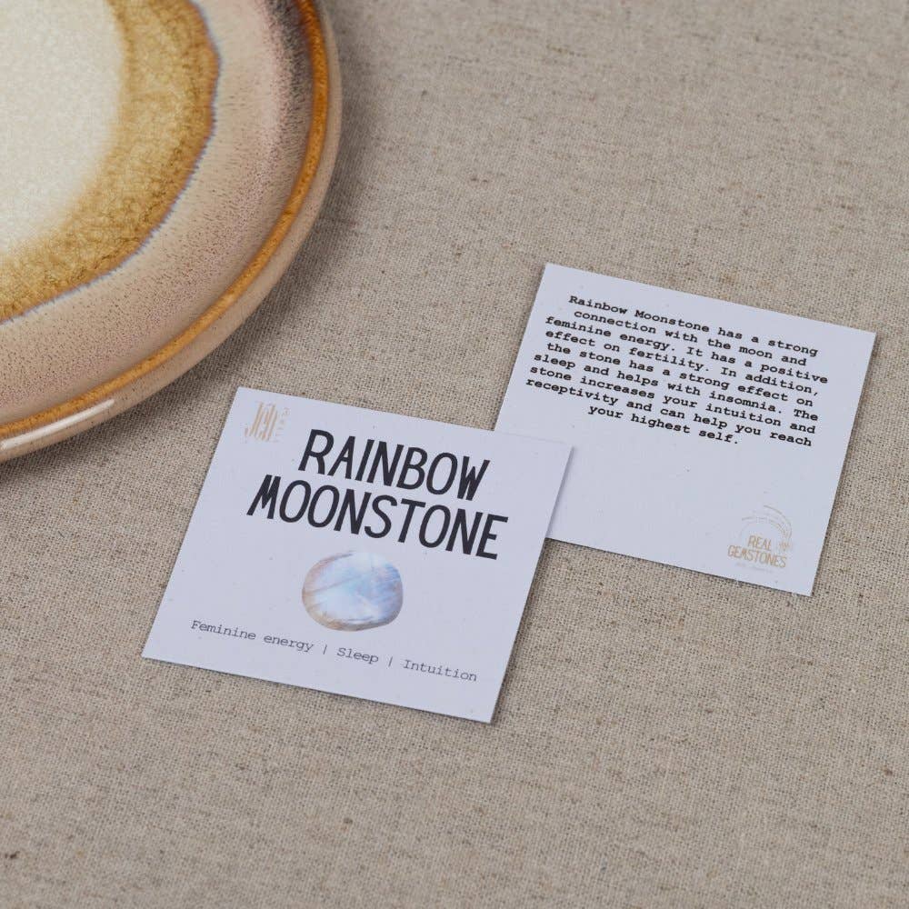 Jéh Jewels - Vente Anneau/bague à empiler - Bague en argent + 9 carats + Rainbow Moonstone4