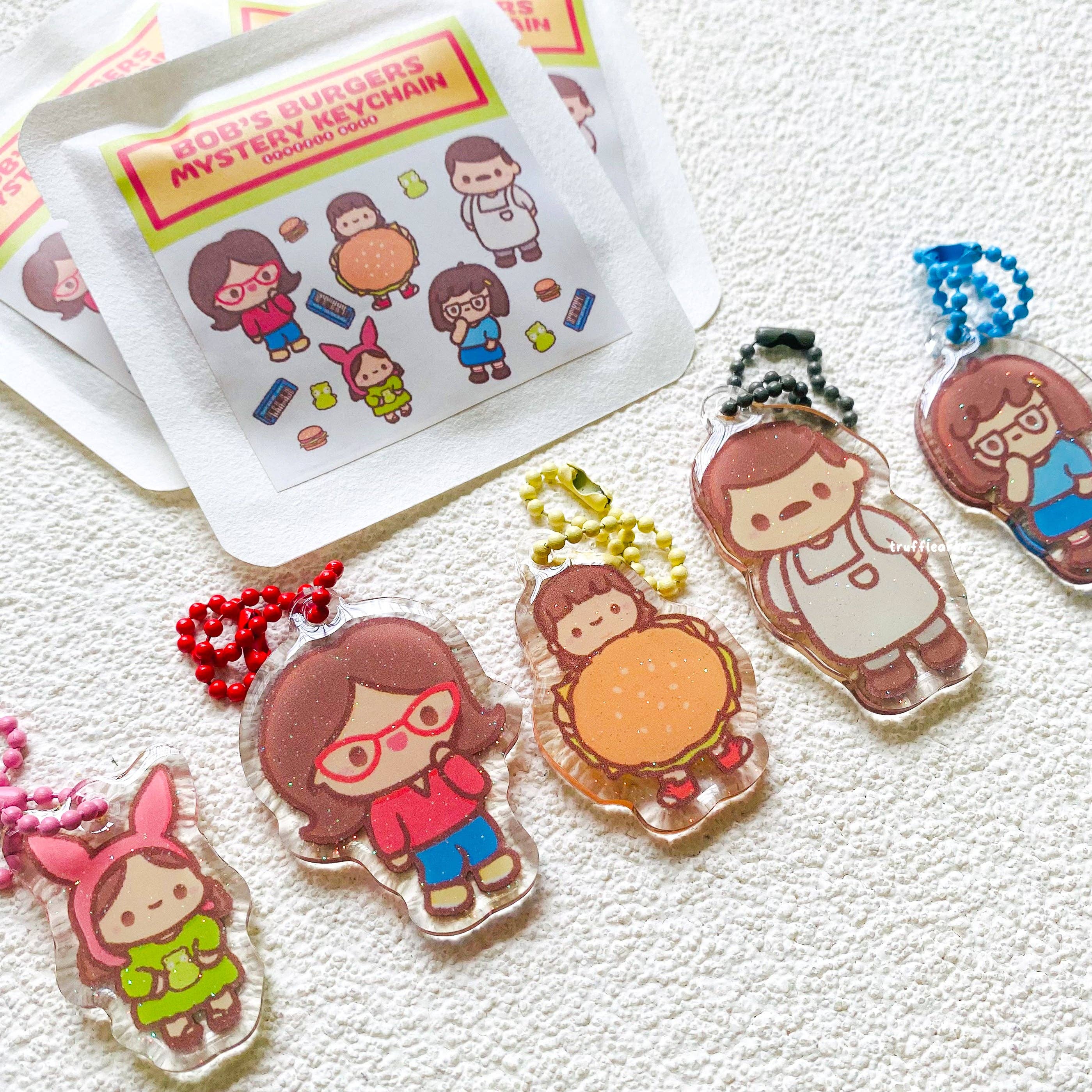 Truffle Arts - Wholesale Keychain - Unisex - Bob's Burgers Mystery Glitter Keychain3