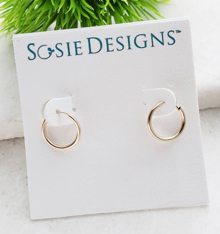 Sosie Designs - Wholesale Huggie Earrings - Gold-Filled Tiny Endless Huggie Hoops3