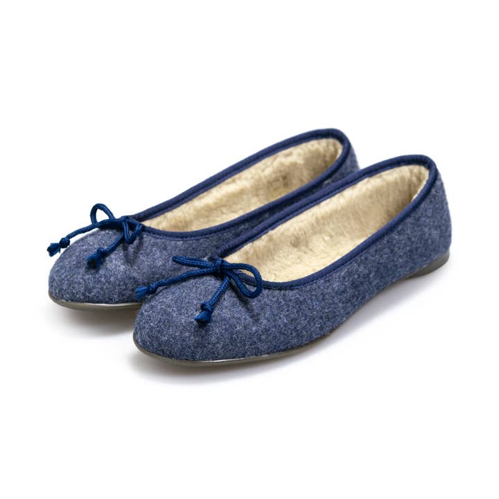 HAIKON HADA - Wholesale Slippers - Women's - Marine felt ballerinas. Recycled house slippers.