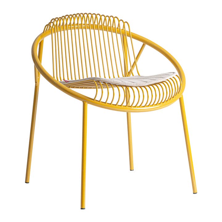 Set van 2 stoelen in mosterdkleurig ijzer, van 67x6x74cm voor wholesale door Kodu