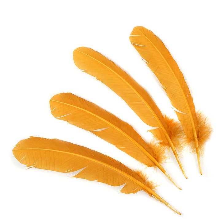 Zucker Feather Products - Wholesale Craft Supplies - Turkey Quills Dyed Feathers - Antique Gold