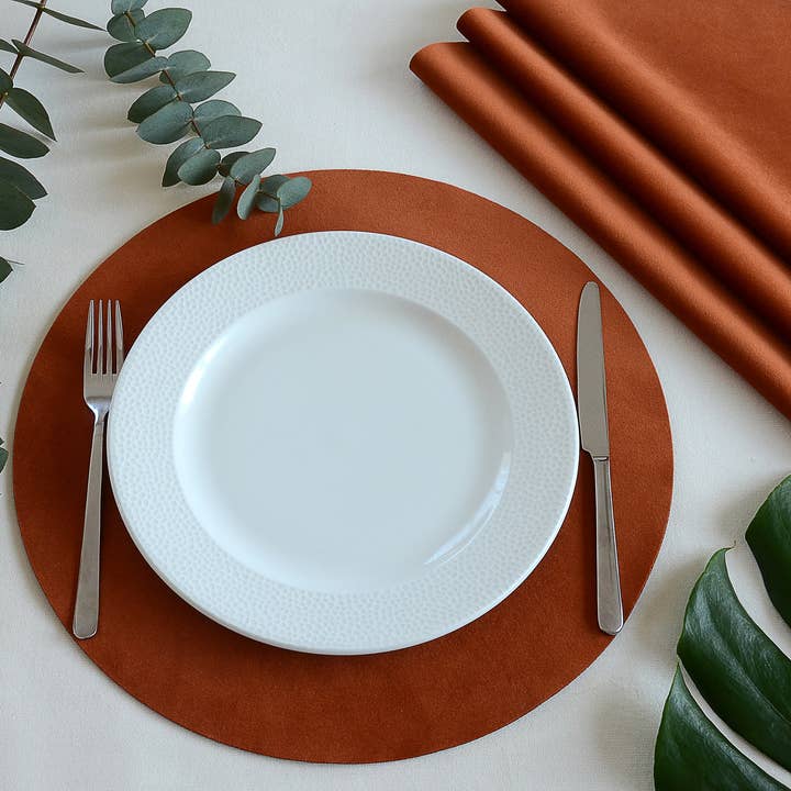 Decotoma – Individuais por atacado – Conjunto de 4 jogos americanos redondos de veludo COTE1