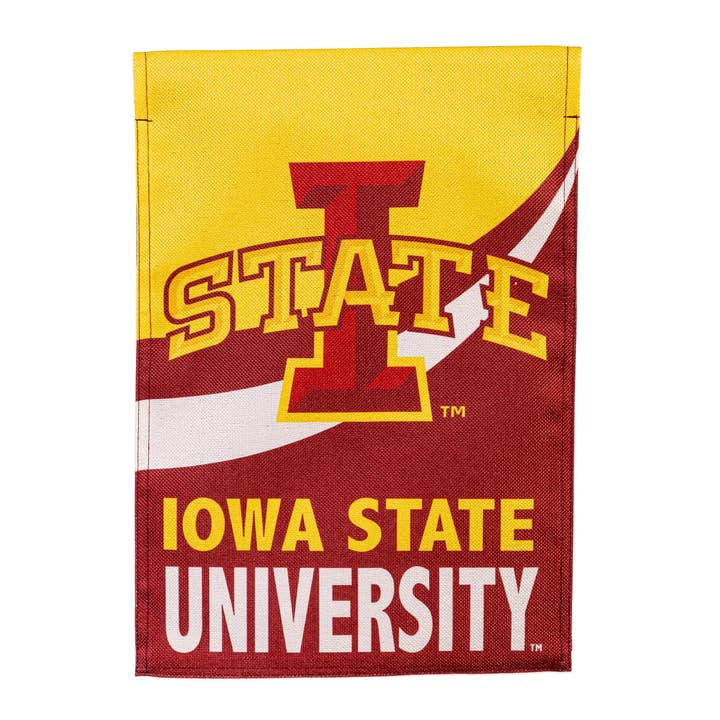 Iowa State University Burlap Flag GDN Size for wholesale by Evergreen Enterprises