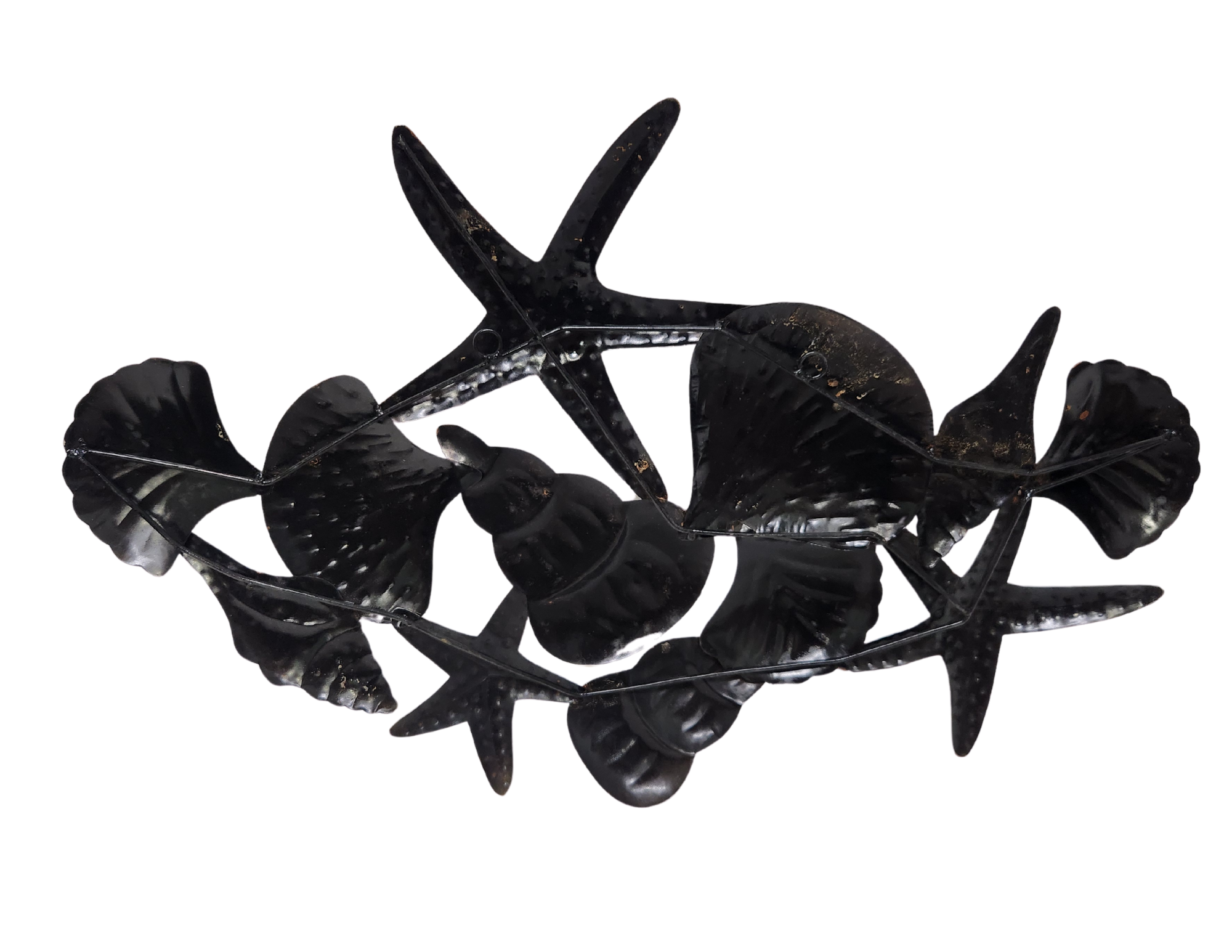 White Elephant - Wholesale Wall Accent - HUGE BEAUTIFUL UNIQUE SEA OCEAN SHELLS STAR FISH CONCH METAL1