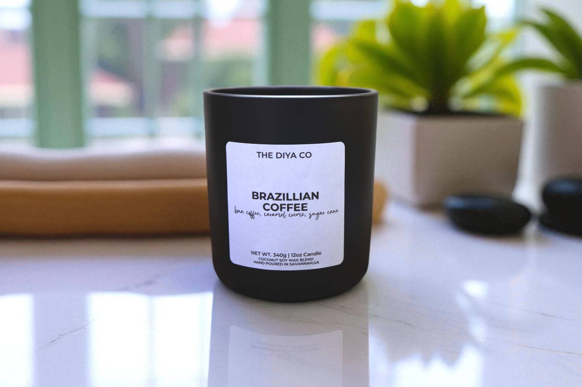 The Diya Co - Wholesale Jar/Filled Candle - 12 oz Brazilian Coffee | Coconut Soy Candle