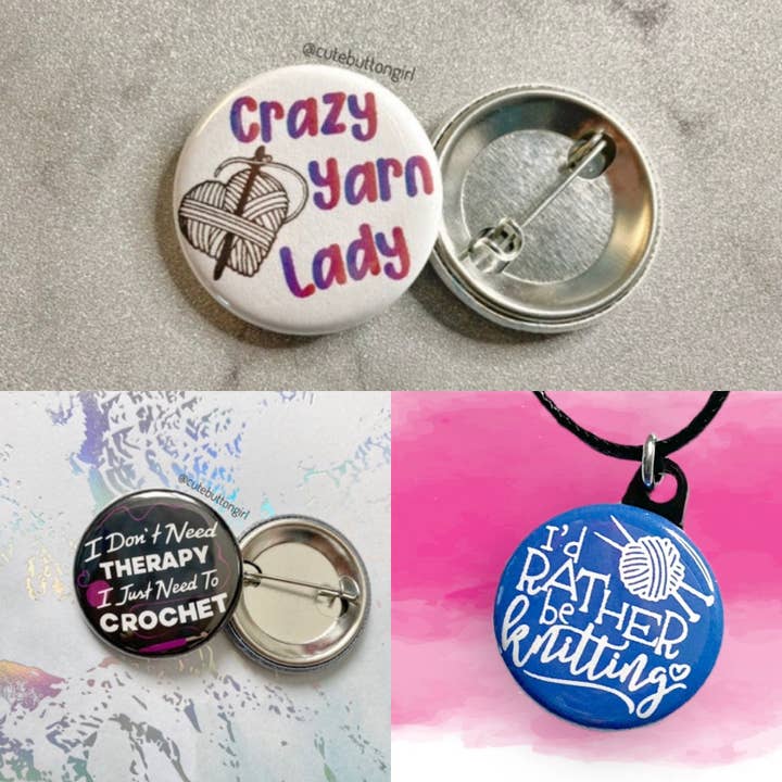 1.25in & 2.25in Crochet/knitting for wholesale by Cute as a Button Girl