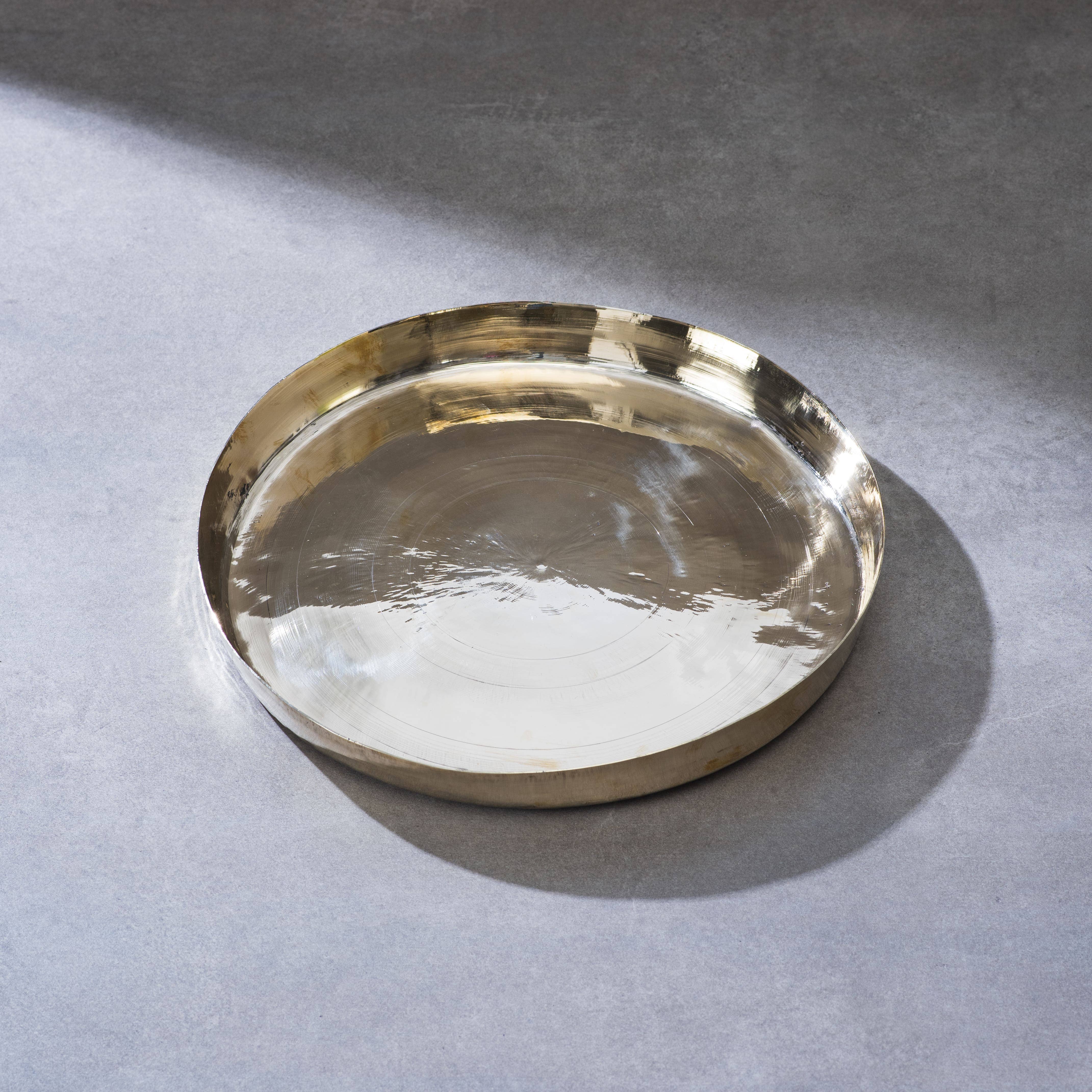 P-TAL - Wholesale Serving Plate - Bronze (Kansa) high hipped plate (Thaali) Set 11" - 5 pieces (1 Thaali, 2 bowls, 1 glass, 1 spoon)7