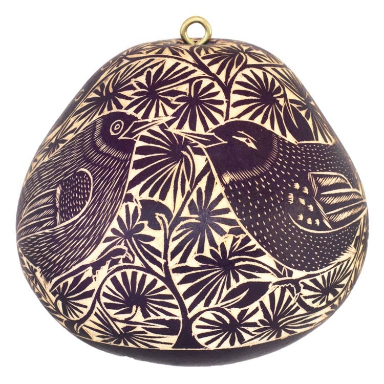 Lucuma Designs - Wholesale Ornament - Tropical Birds - Gourd Ornament - Fine Gift1