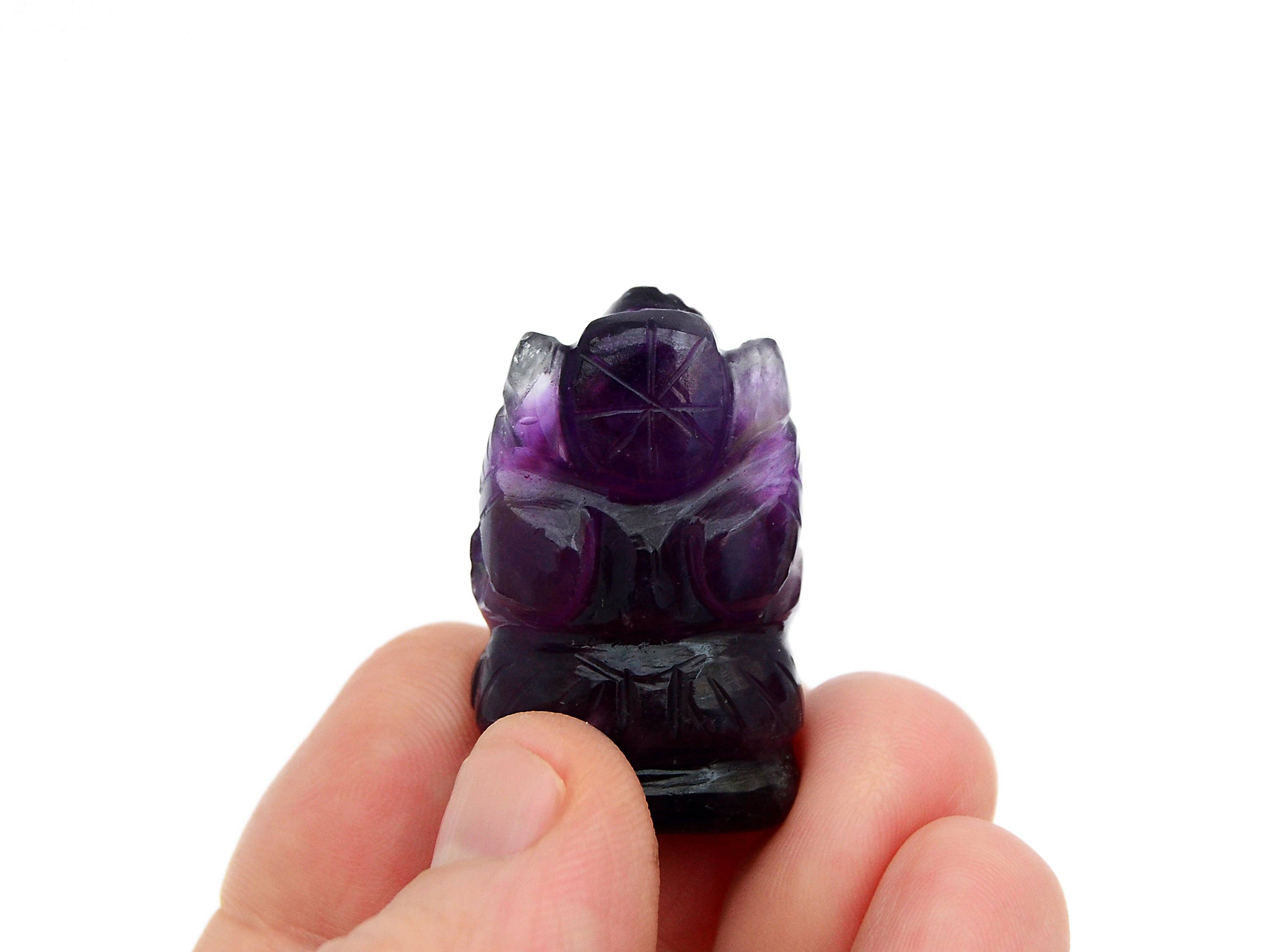Kaia & Crystals - Wholesale Spiritual Stone/Crystal - Mini Amethyst Ganesha Sculpture (35mm) - Hand Carved Crystal2