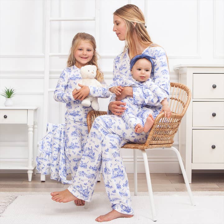 Tesa Babe - Wholesale Sleepwear Set - Kids - Toile de Jouy Girl's Bamboo Pajama Set - Mommy & Me