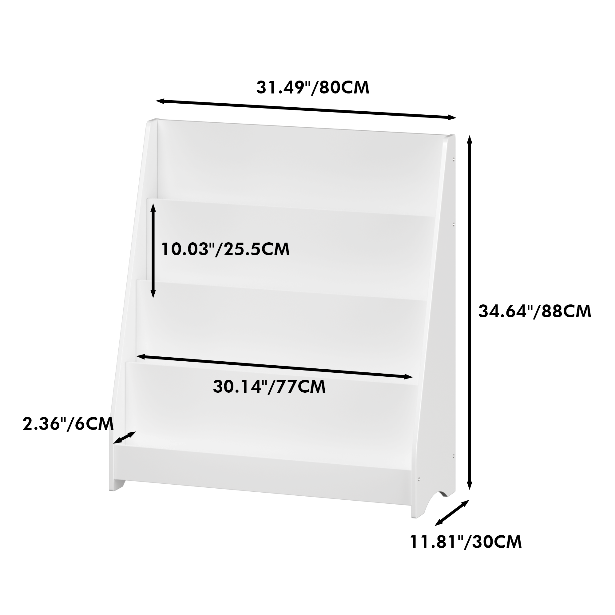 39F Inc. - Wholesale Bookcase - 4-Tier White Kids Bookshelf for Bedroom or Classroom8