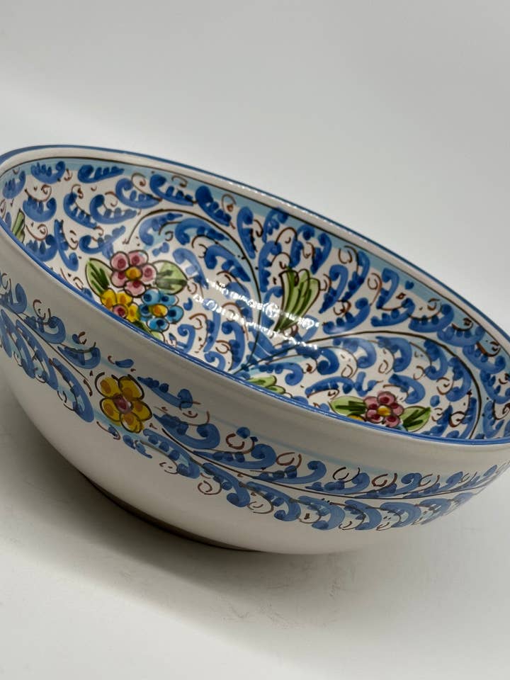 Ensaladera de cerámica Caltagirone de 25 cm de diámetro - Ópalo para venta al por mayor de DD Ceramiche Siciliane