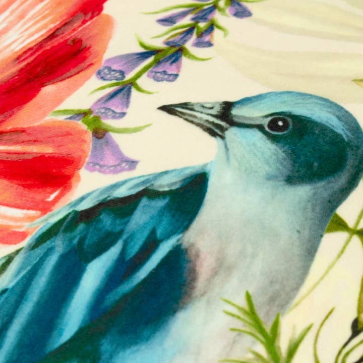 Nectar Garden Bluebird Piped Velvet Cushion Bloom for wholesale on Faire4