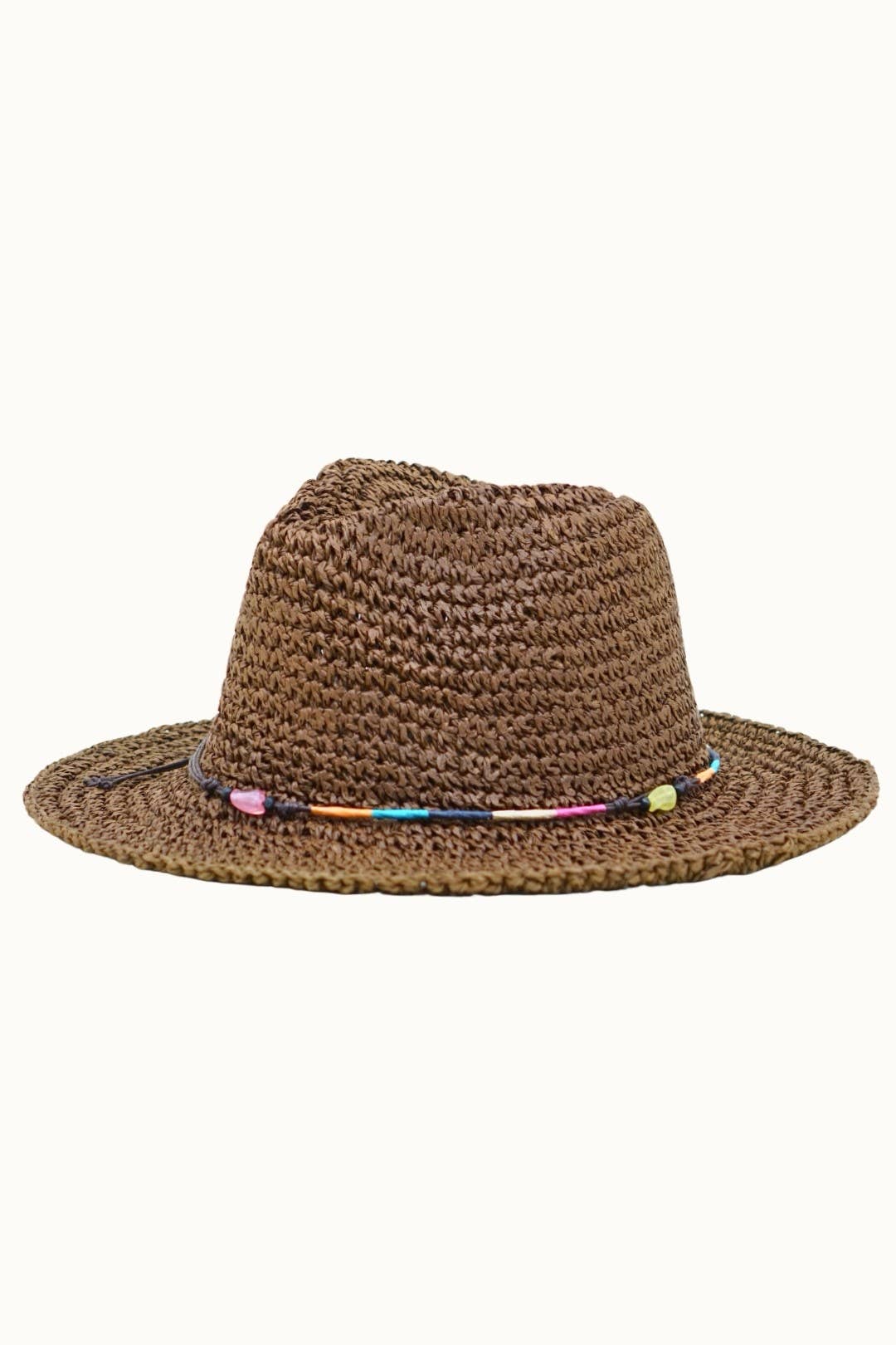 Olive & Pique - Wholesale Straw Hat - Women's - Paper Straw Crochet Packable Fedora, Adjustable