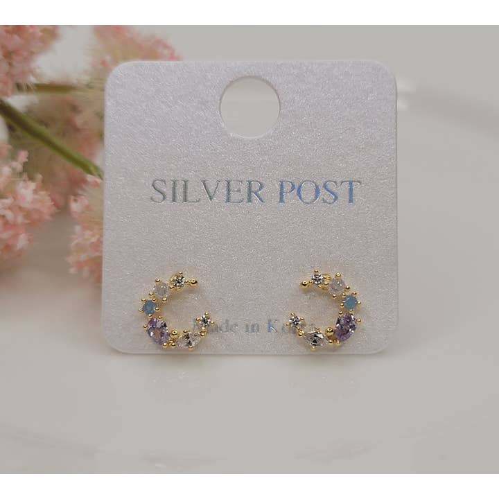 MINI CZ POST EARRINGS. for wholesale by BETTYOH INC