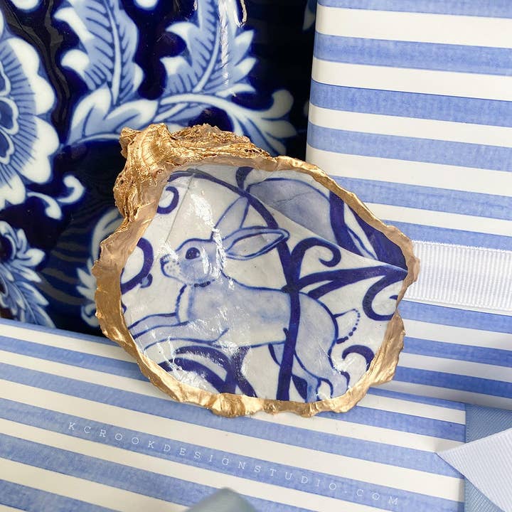 Kcrookdesign - Wholesale Jewelry Dish - Delft Blue Bunny