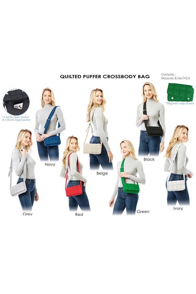 Hana - Wholesale Crossbody Bag - Women's - Quilted Puffer Crossbody Bag13