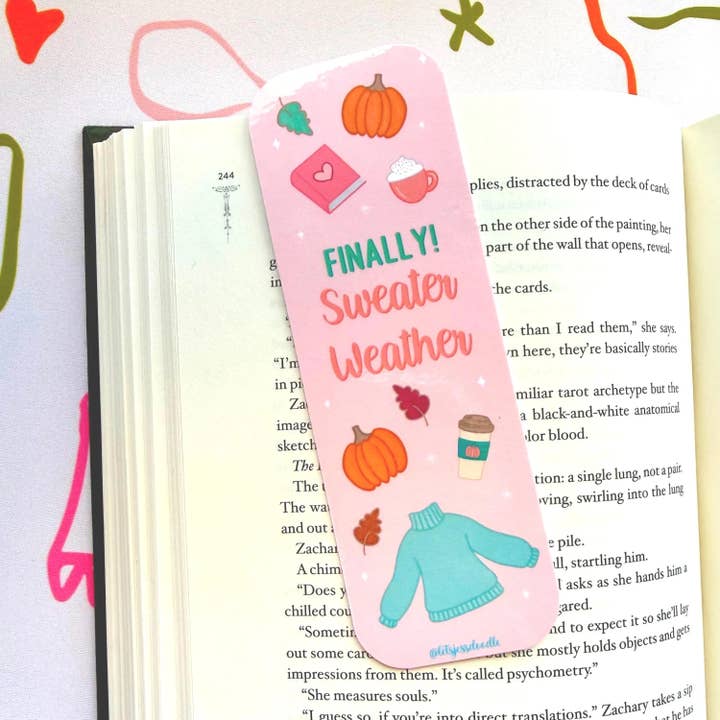 Sweater Weather Bookmark for wholesale by Let's Jess Doodle
