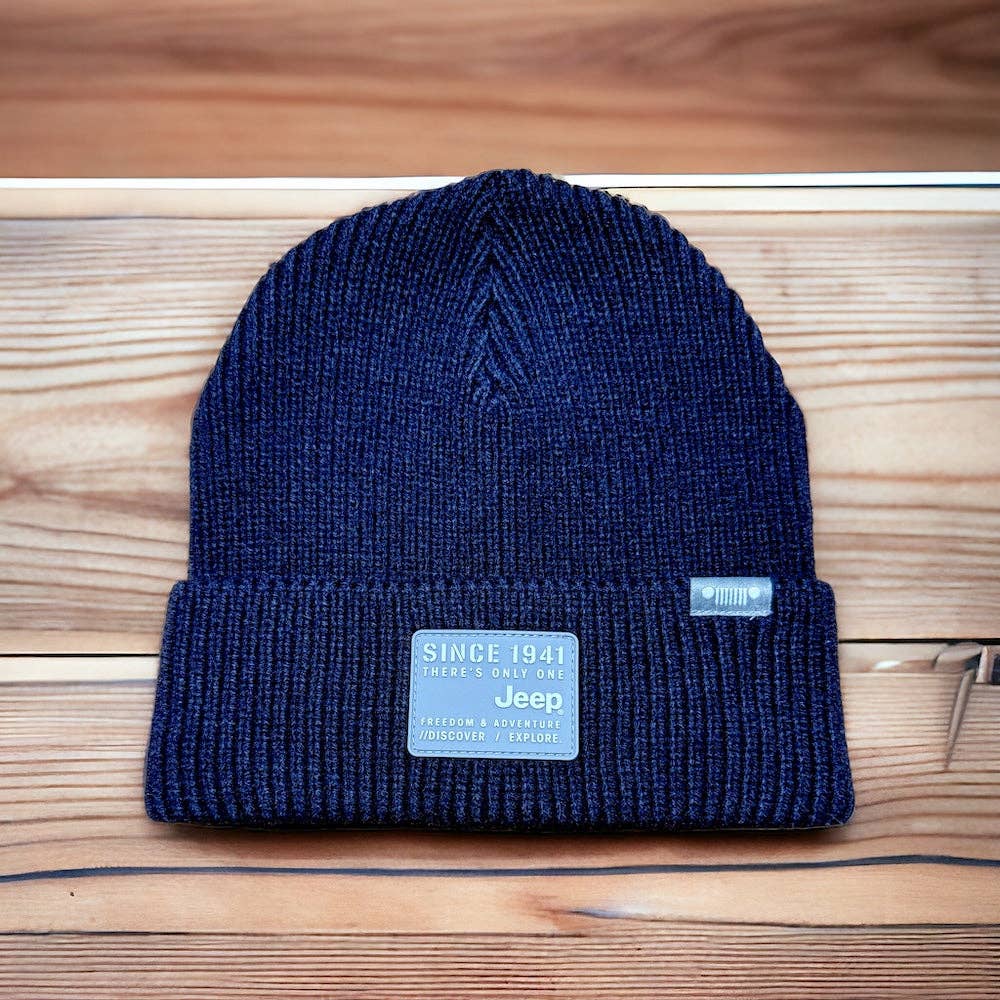 Detroit Shirt Co. - Wholesale Beanie - Uniseks - Hoed - Jeep Flip Knit Stencil - Donkerblauw