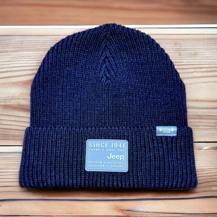 Detroit Shirt Co. - Wholesale Beanie - Uniseks - Hoed - Jeep Flip Knit Stencil - Donkerblauw0