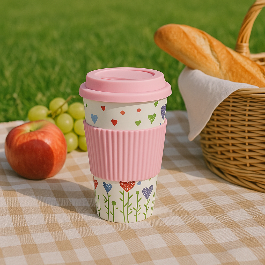 Original Source - Wholesale Insulated Mug/Tumbler - Bamboo Fiber Travel Cup (Pink)3