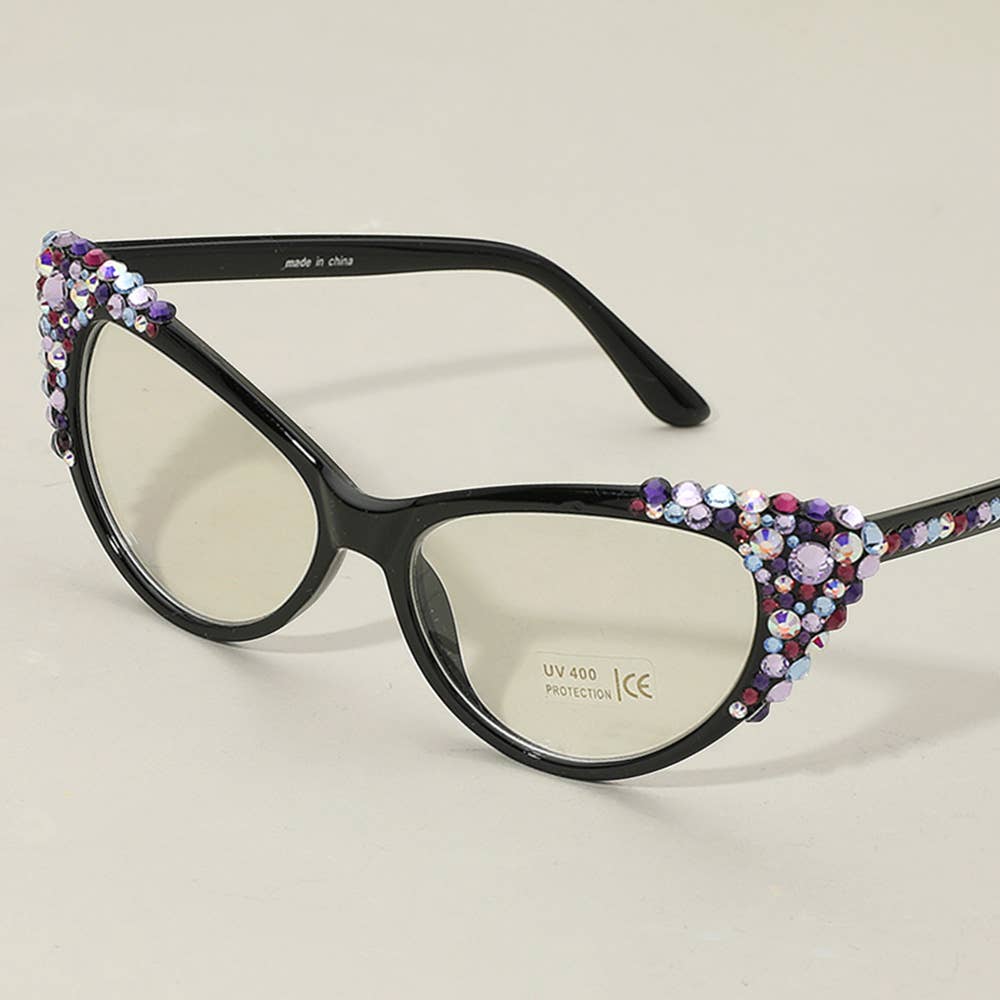 Sensibling Corp. - Wholesale Sunglasses - Women's - Bubbly Austrian Crystal Cat Eye Optical Glasses6