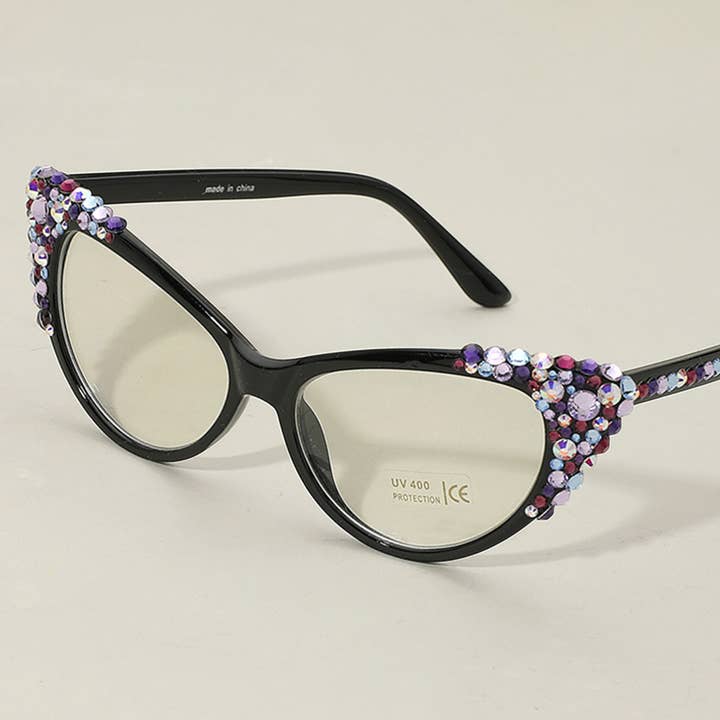 Sensibling Corp. - Wholesale Sunglasses - Women's - Bubbly Austrian Crystal Cat Eye Optical Glasses6