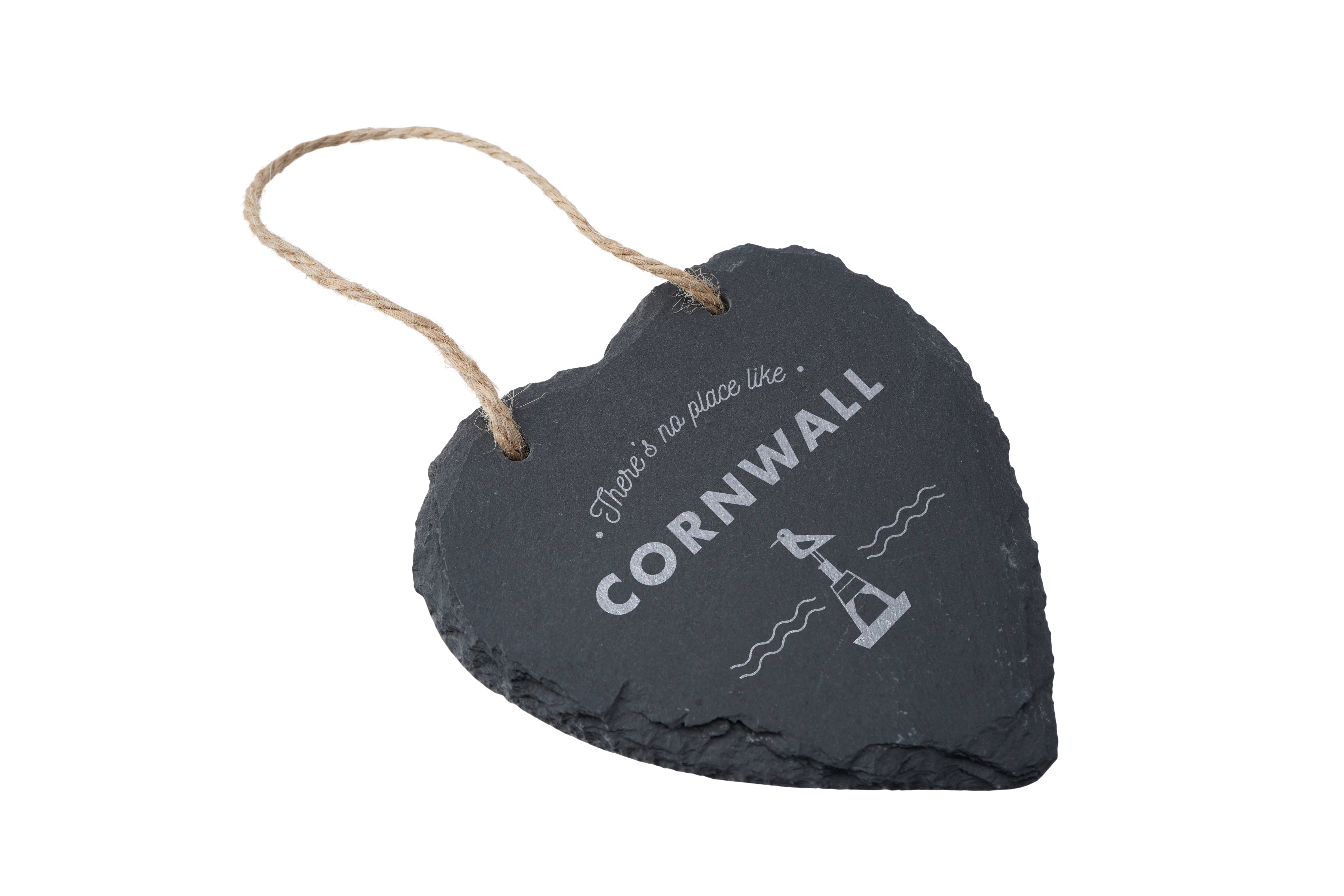 CGB Giftware – wholesale Sign – There's No Place Like Cornwall - Novelty Slate Hanging Heart3