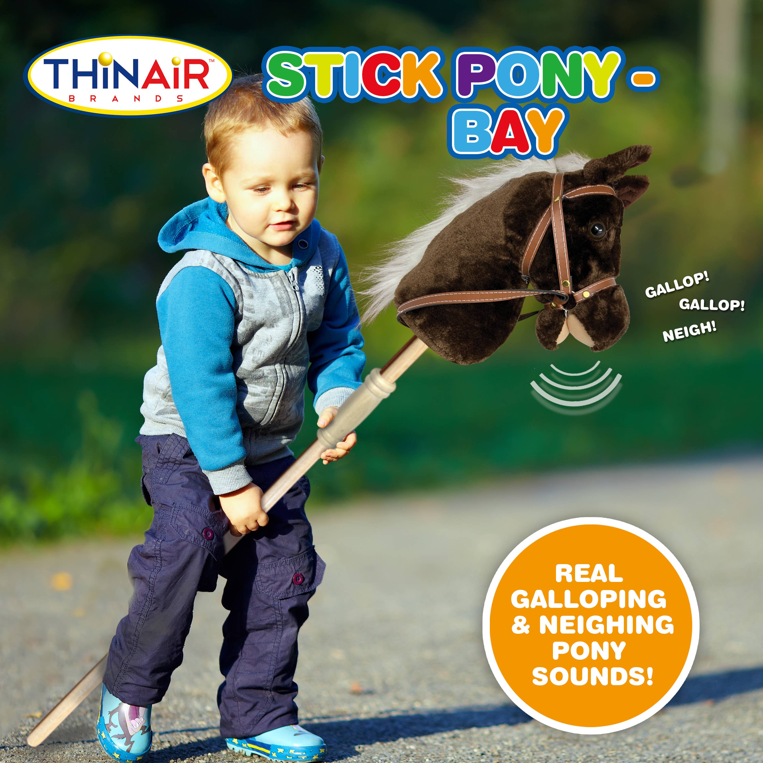 Thin Air Brands - Wholesale Toy Set - Kids - Stick Pony - Brown Bay Horse with sounds Hobby Horse4