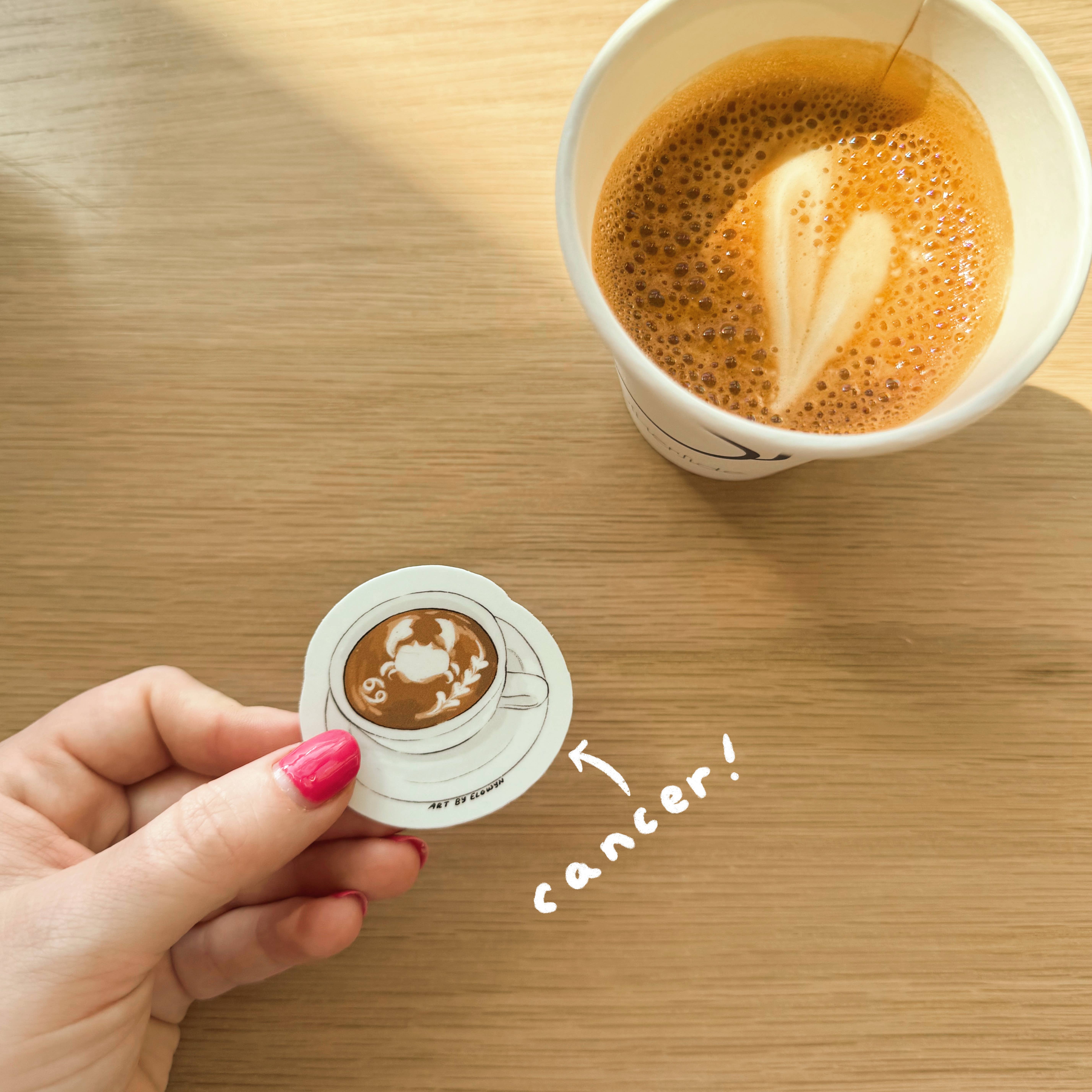 Art By Elowyn - Wholesale Sticker - Mini Zodiac Koffiekop Latte Art Stickers4