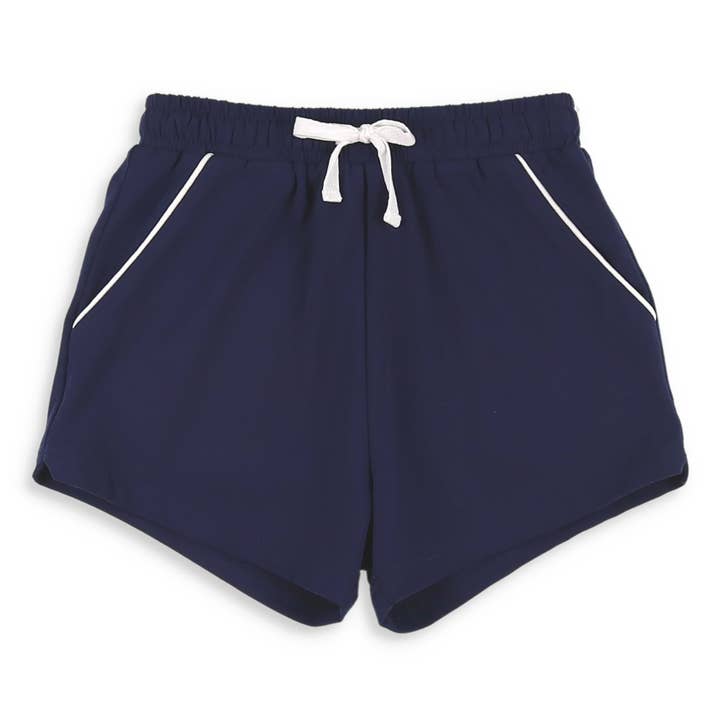 Navy Knit Shrimp Shorts for wholesale by Shrimp and Grits Kids