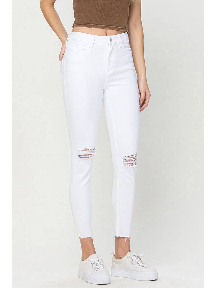 THRILLED HIGH RISE CROP SKINNY JEANS V3189 for wholesale on Faire