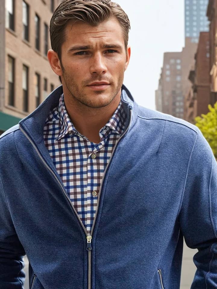 Check Mate Lounge Set - Long Sleeve Shirt & Full Zip 'Sweater' for wholesale by Buki