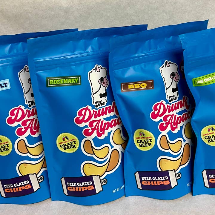 Mixed Case Beer Glazed Potato Chips for wholesale by The Drunk Alpaca