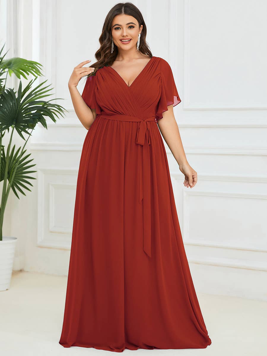 Ever-Pretty - Vente Robe – femme - Robes de soirée à volants à manches courtes exclusives B2B37