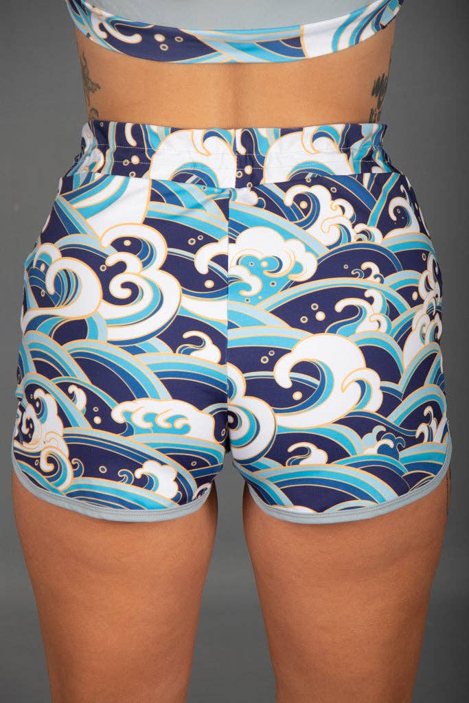 Alon Clothing – wholesale Athletic shorts – Women's – Womens Board Shorts "Waves" Lycra2