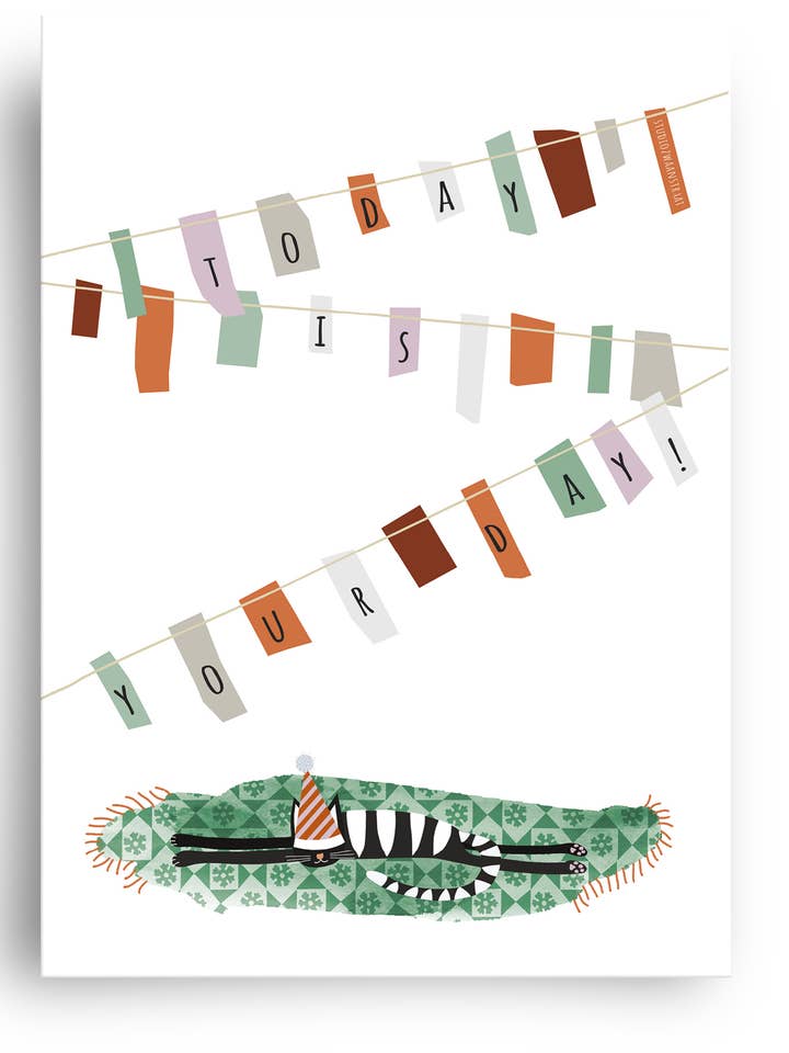 postcard 'today is your day!' for wholesale by STUDIOZWAANSTRAAT