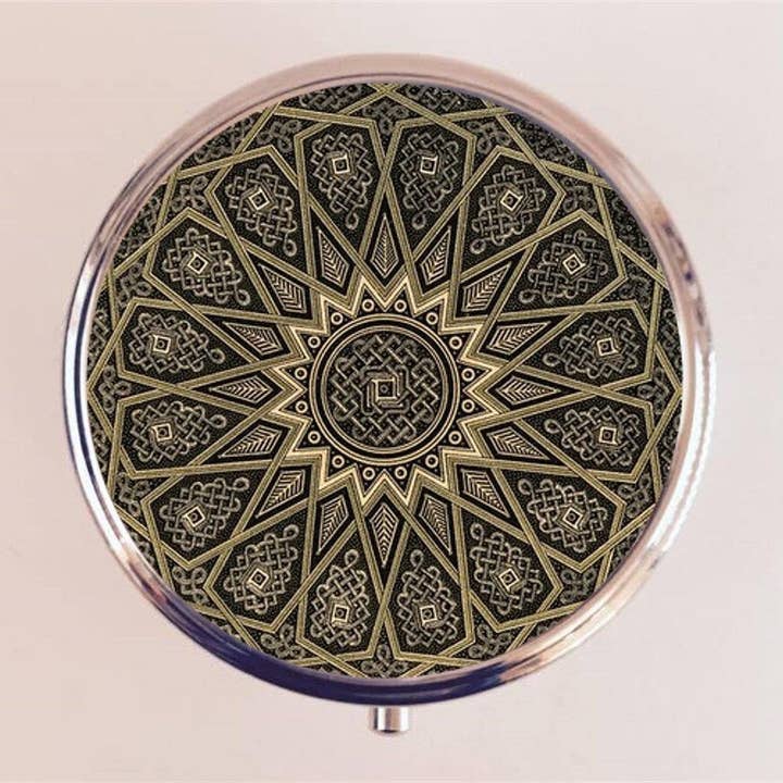 FringePop - Wholesale Pill Organizer - Geometric Albert Racinet Pill Box Case Pillbox Holder Trinket Stash Box French Fine Art