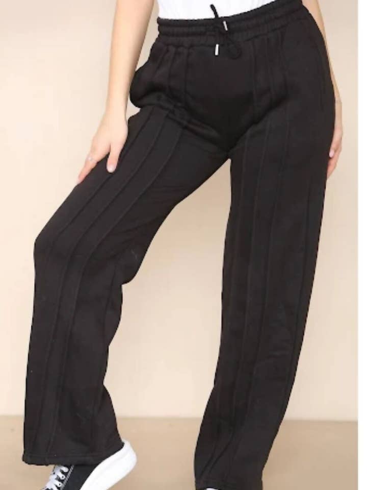 J5FASHION - Wholesale Athletic Sweatpants/Joggers - Women's - 3 SEEM WIDE LEG JOGGER