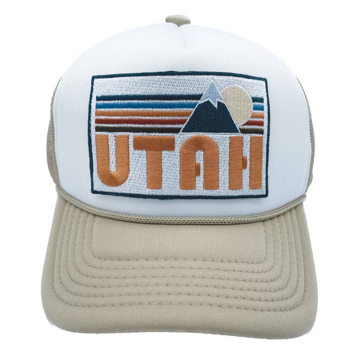 Hey Mountains - Wholesale Kids Hat - Kids - Kids Utah Trucker Hat - Retro Mountain