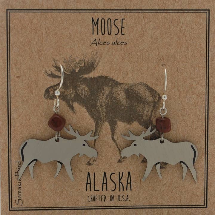 Semaki & Bird – wholesale Hängande örhängen – Alaska Älg Örhängen - silver