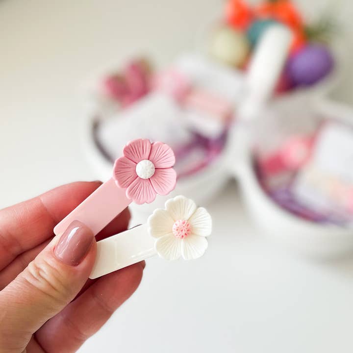 Alligator haarclips - Lentebloesems voor wholesale door Shantiques Mini Creations