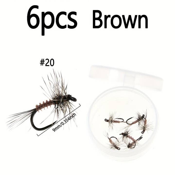 CANADA JME HEALTH NUTRITION CORP. - Wholesale Sporting Accessories - 6pcs/Box Barbless Mayfly Dryfly Fly Fishing Lures Floating Artificial Insect Bait for Trout Perch Bluegill Fishing Lures