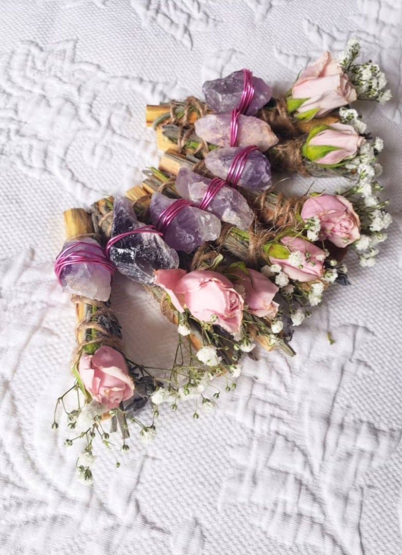 CharlieHaze - Wholesale Sage Bundle - Amethyst, Lavender, Rose and Palo Santo Smudge stick3