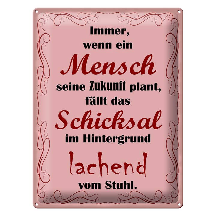 Plåtskylt med text 30x40 när en människa planerar sin framtid för wholesale av Femer